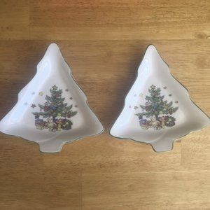 VTG Nikko Japan Christmastime Tree Candy Dishes